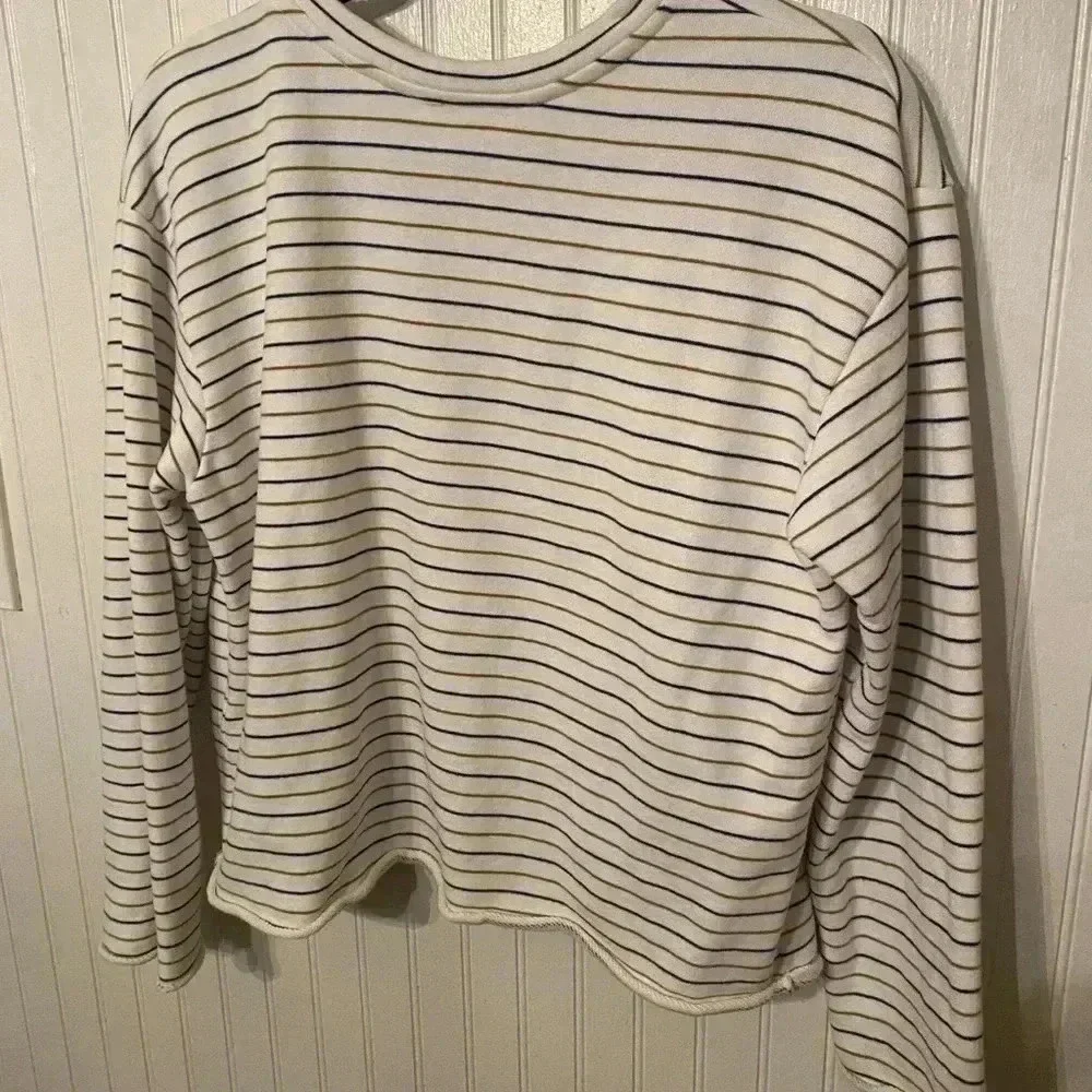 Vince striped cropped sweatshirt 100% cotton - Picture 8 of 9